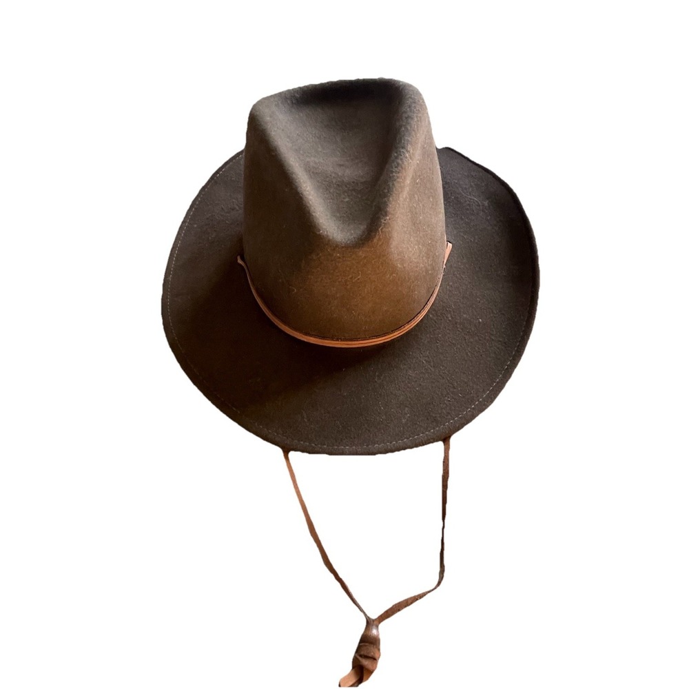 Vintage Joe Eder LiteFelt Wool Western Cowboy Hat XL Brown USA Made Chin‎ Strap